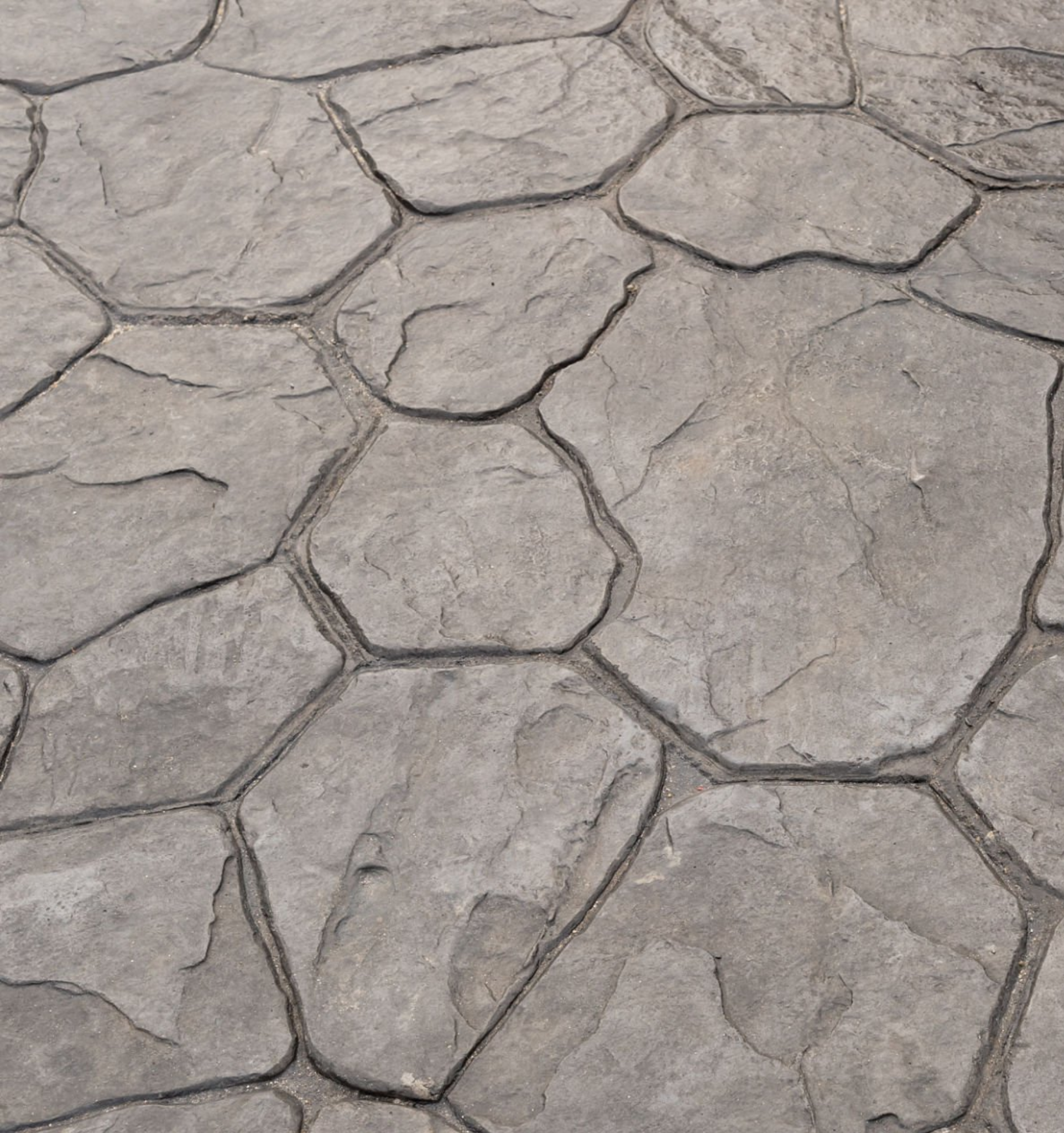 Stamped decorative concrete with joint texture